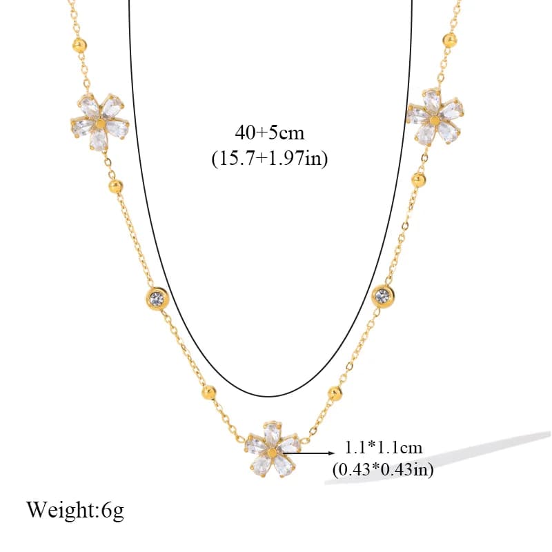 White Zirconia Flower Jewelry Set