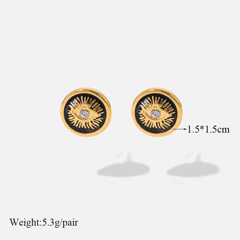 316L Stainless Steel Black Heart Dangle Earrings
