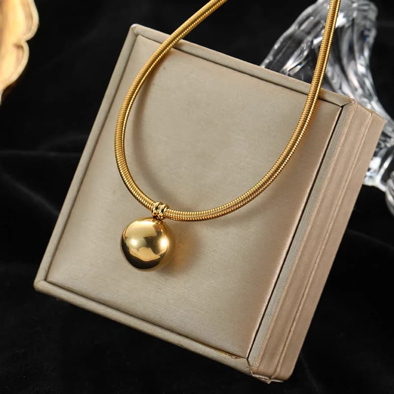 Solid Beaded Stainless Steel Necklace