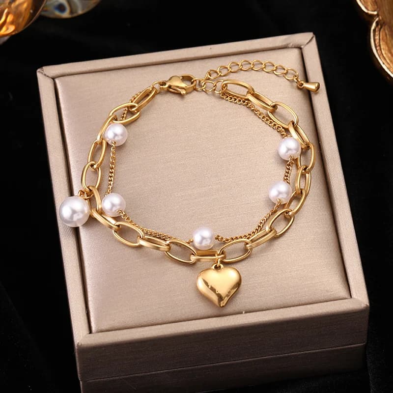 Gold Color Multiple Charms Bracelet