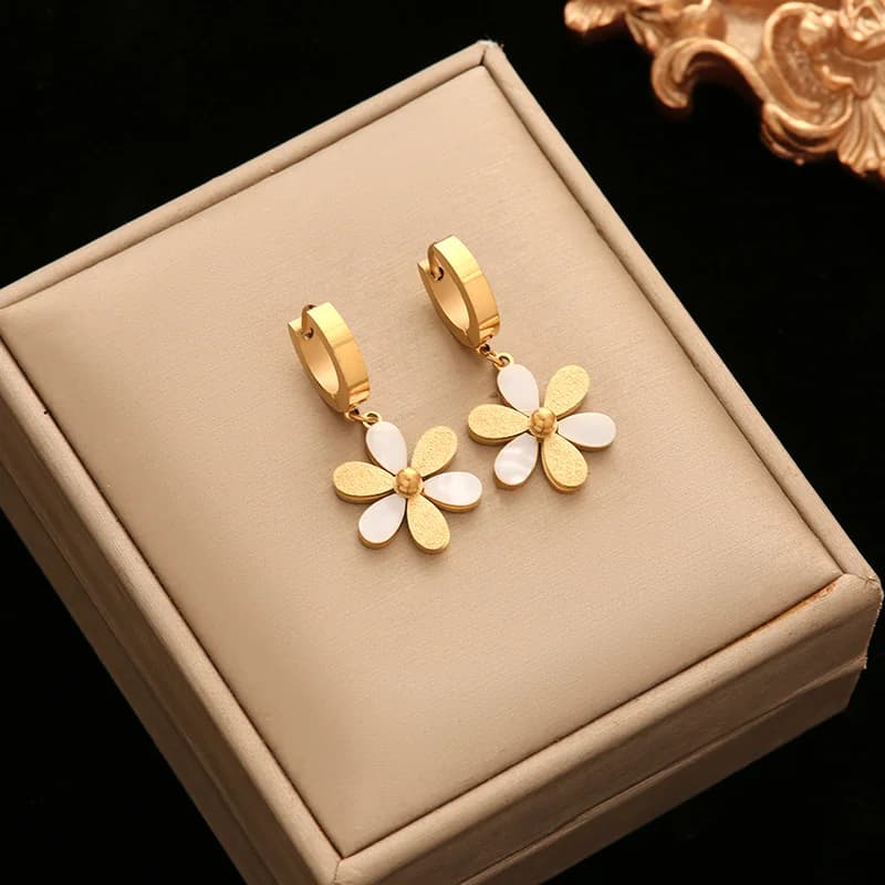 Stainless Steel Zircon Crystal Drop Dangle Earrings