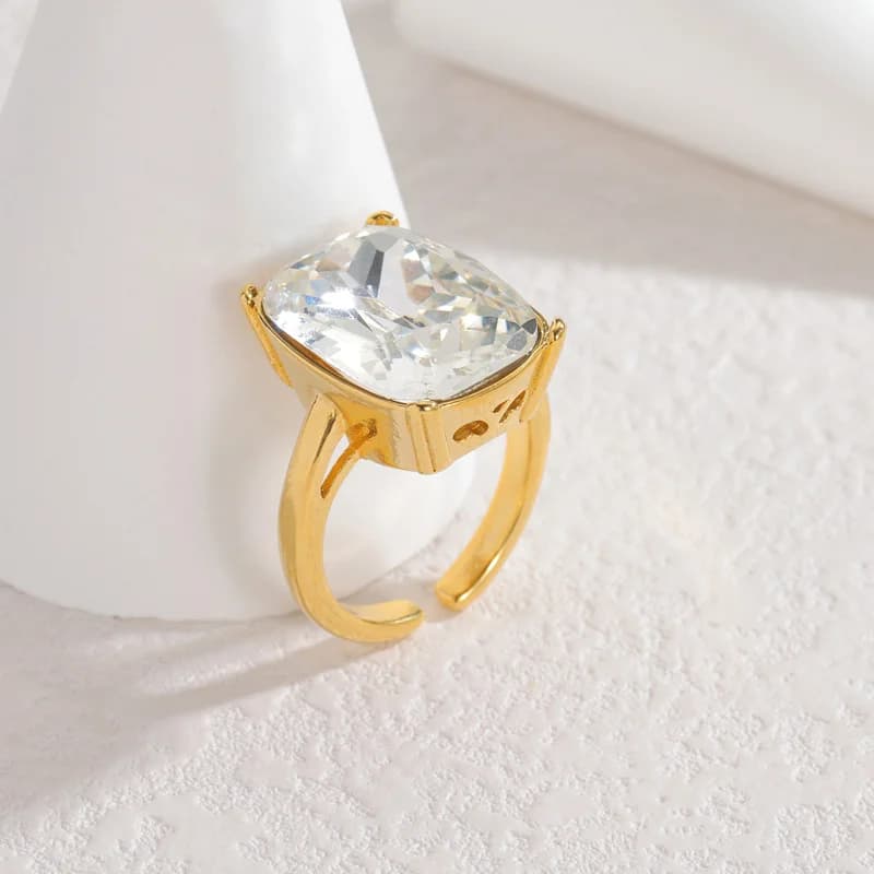 18K Gold Butterfly Zircon Adjustable Ring