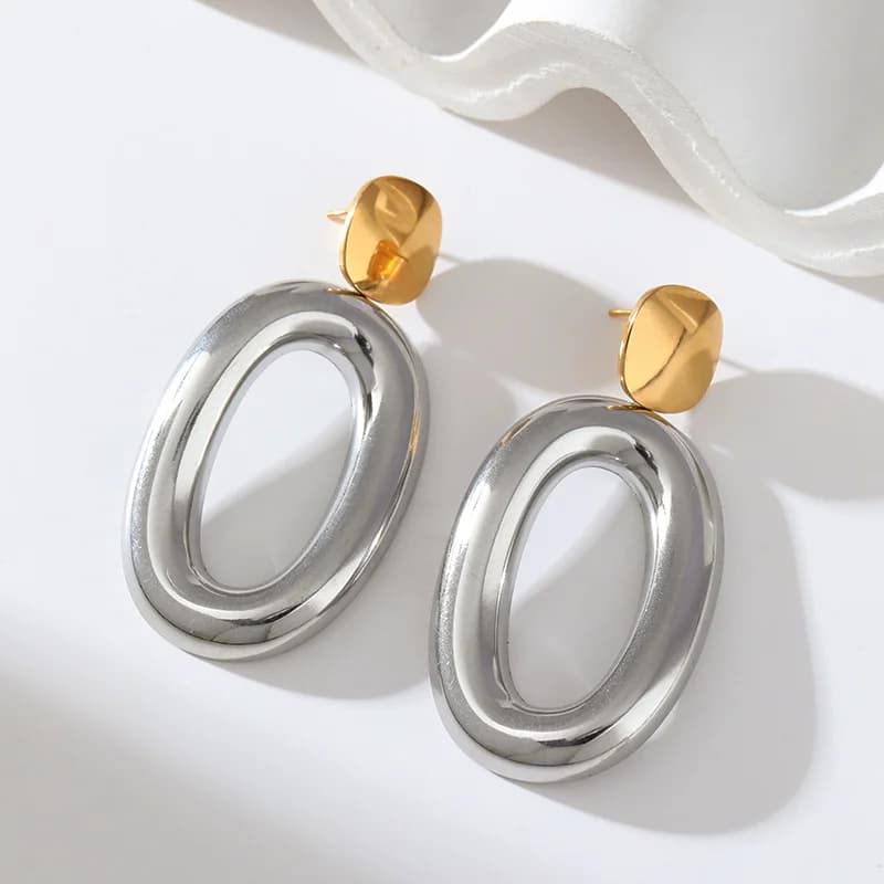 Gold Color Geometric Dangle Earrings