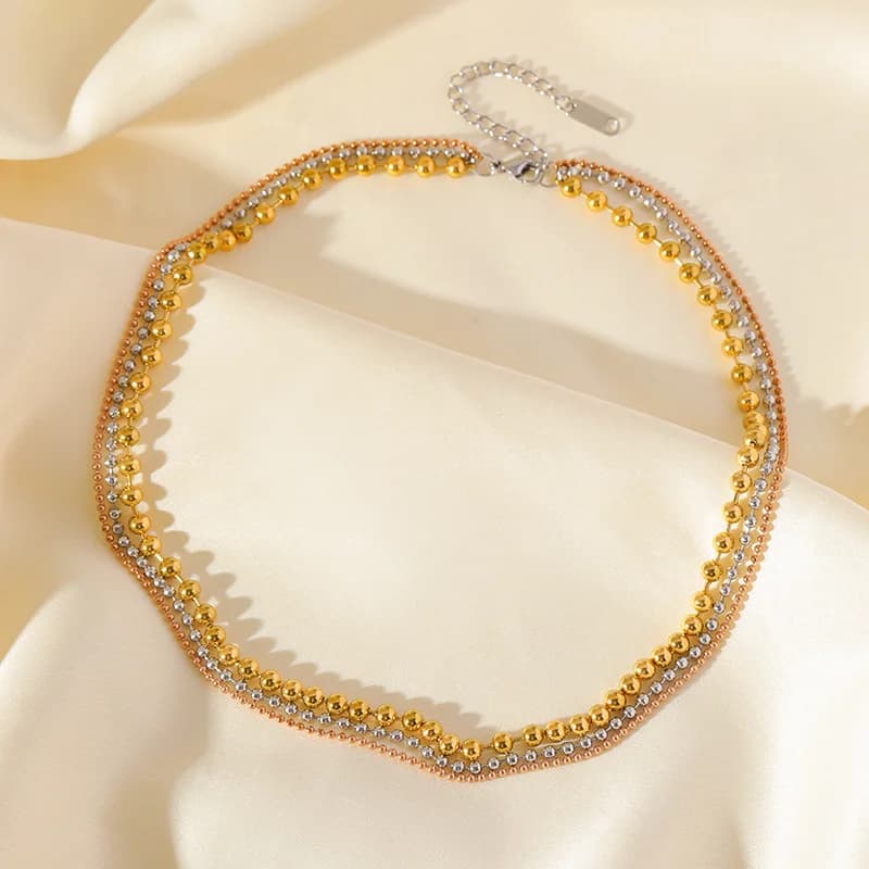 Multi-Layer Stainless Steel Necklace, Gold/Silver