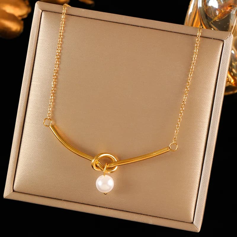 Gold Heart Pendant Charm Necklace